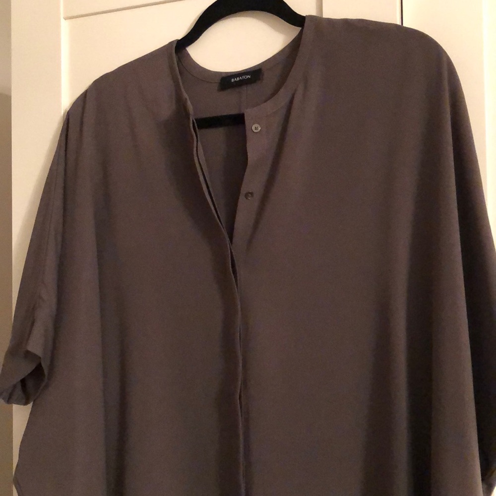 Aritzia Babaton Button Down Oversized S New Olive - image 2